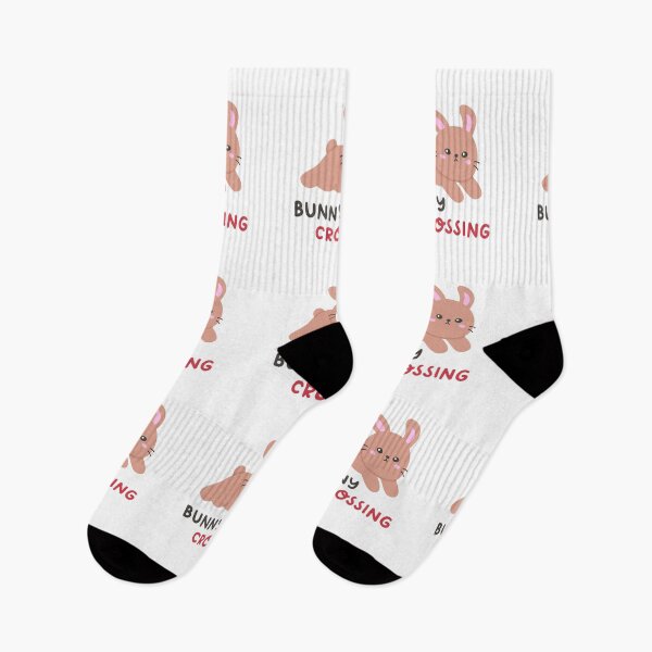 Item preview, Bunny Crossing – Cute Easter Rabbit Running with Bold Sign Style designed and sold by BubiStudio.