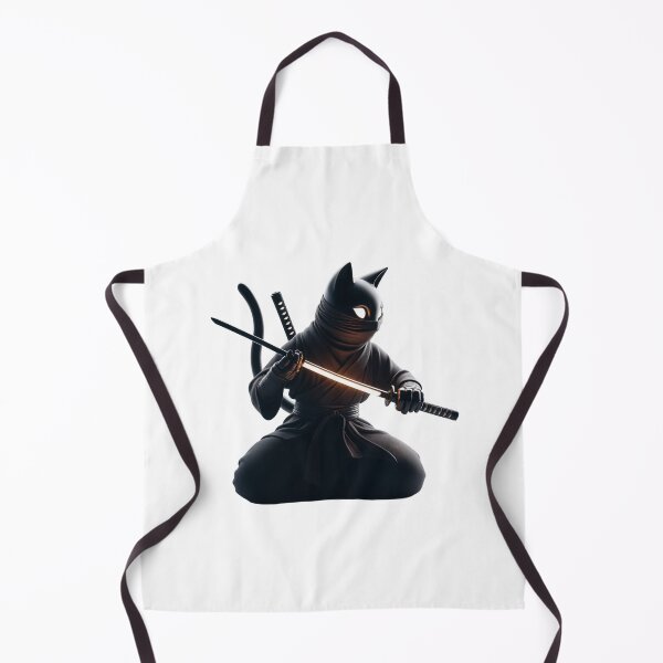 Item preview, Black cat Ninja Cat Warrior with Glowing Katana designed and sold by latelierdechris.