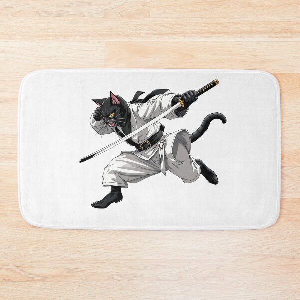 Item preview, Black cat Martial Arts Cat in Action designed and sold by latelierdechris.
