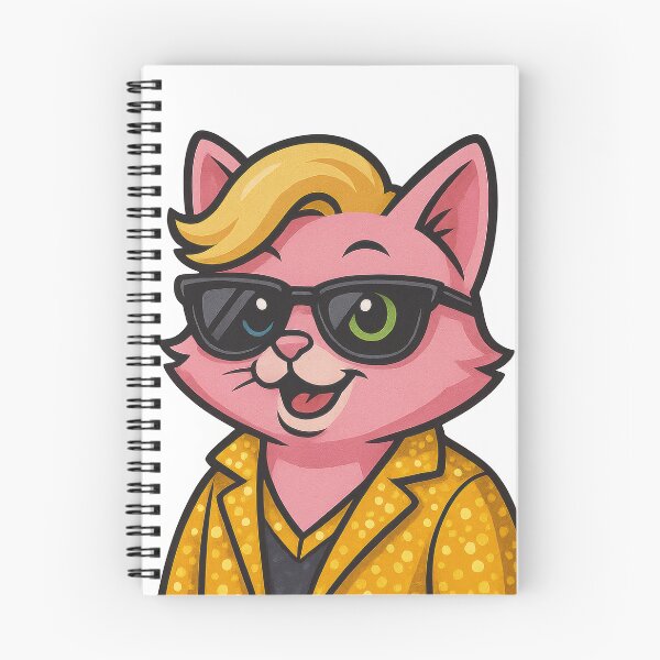 Item preview, Cheerful cartoon pink cat in polka-dot jacket and sunglasses designed and sold by ImagineCorner.