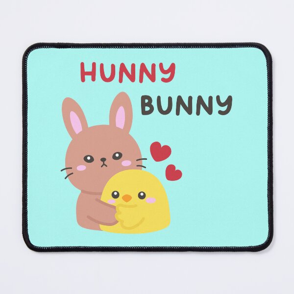 Item preview, Hunny Bunny – Sweet Easter Rabbit Hugging Chick with Love Hearts designed and sold by BubiStudio.