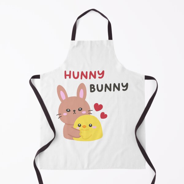 Item preview, Hunny Bunny – Sweet Easter Rabbit Hugging Chick with Love Hearts designed and sold by BubiStudio.