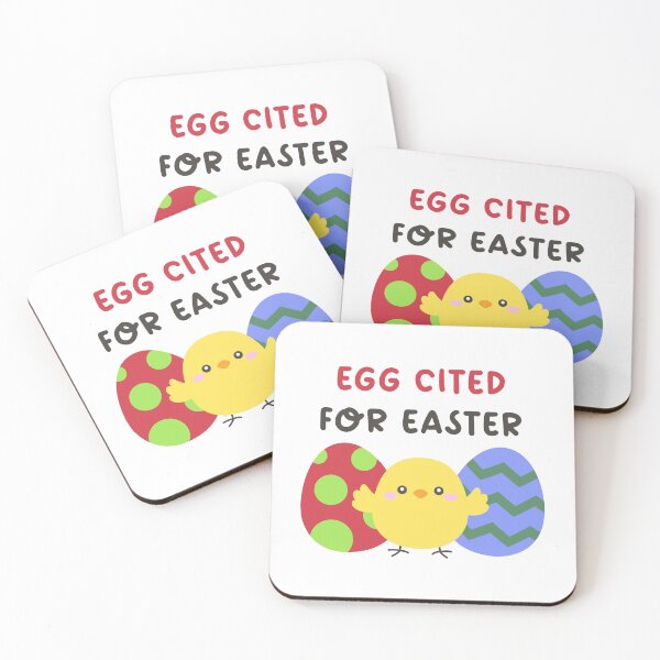 Item preview, Egg Cited for Easter – Cute Chick with Eggs and Funny Pun Text designed and sold by BubiStudio.