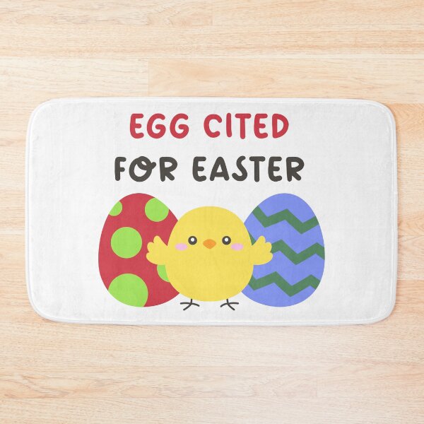 Item preview, Egg Cited for Easter – Cute Chick with Eggs and Funny Pun Text designed and sold by BubiStudio.