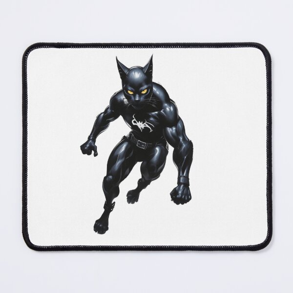 Item preview, Black cat Superhero Cat in Action designed and sold by latelierdechris.