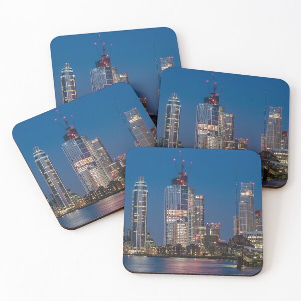 Item preview, Night view of riverside city buildings in Vauxhall, London designed and sold by WorldScenery.