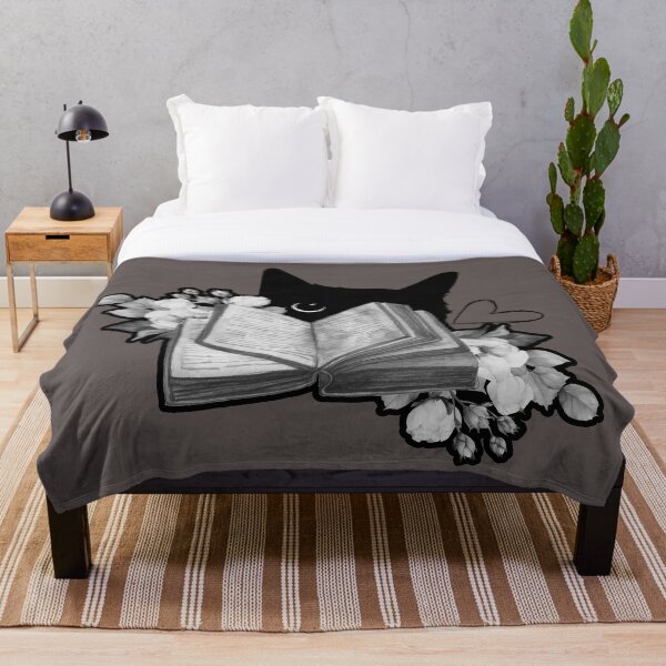 Item preview, Cats and books love with black cat floral  designed and sold by ClickATee Store .