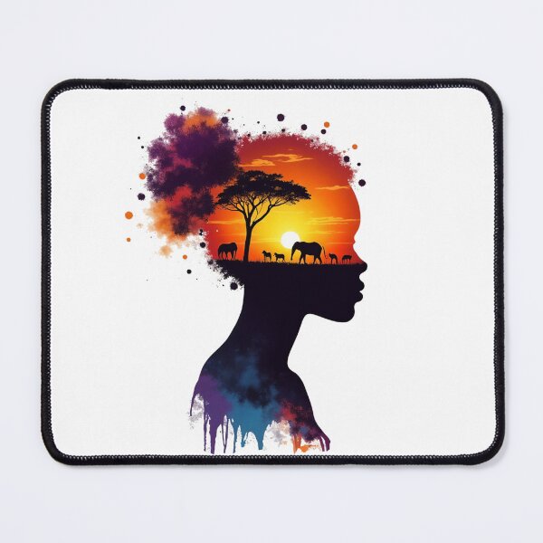 Item preview, African Savanna Silhouette at Sunset - Vibrant Wildlife Scene designed and sold by latelierdechris.