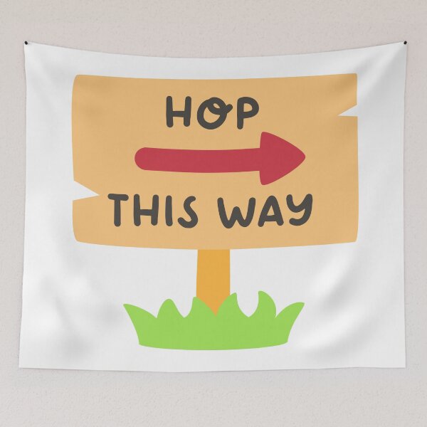 Item preview, Hop This Way – Directional Sign with Arrow and Playful Text designed and sold by BubiStudio.