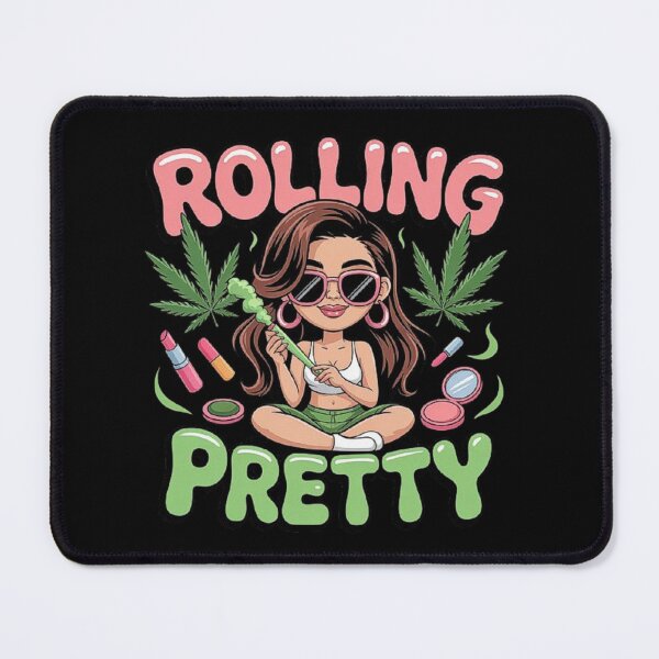 Item preview, Rolling Pretty - Cute Girl with Cannabis and Makeup Vibe designed and sold by love3617.
