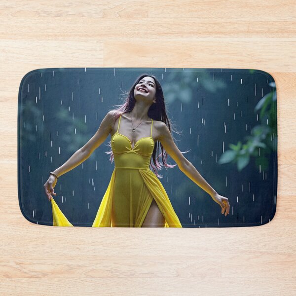 Item preview, Mook in the Rain in a Yellow Dress designed and sold by Huskyyy Designs.