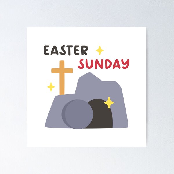 Item preview, Easter Sunday Cave and Cross – Minimal Resurrection Scene designed and sold by BubiStudio.