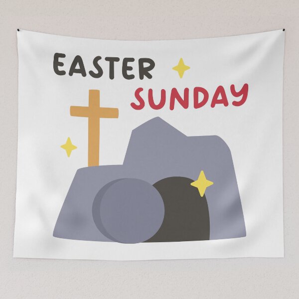 Item preview, Easter Sunday Cave and Cross – Minimal Resurrection Scene designed and sold by BubiStudio.
