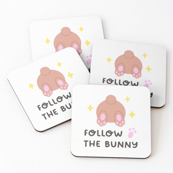Item preview, Follow the Bunny – Cute Back View with Sparkles and Paw Prints designed and sold by BubiStudio.