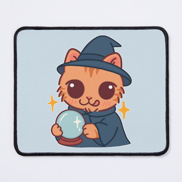 Item preview, Fortune Teller Cat with Crystal Ball | Cute Magical Cat Art designed and sold by BGMeYou.