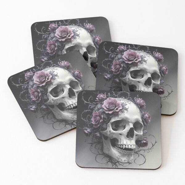 Item preview, Skull with roses designed and sold by ShatteredNightmare.