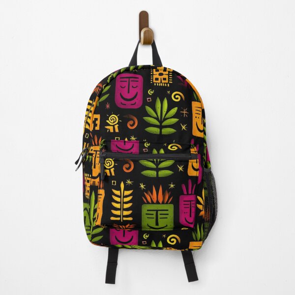 Item preview, Tropical Echoes – Geometric Faces and Foliage in Bold Colors designed and sold by Moisky Patterns.