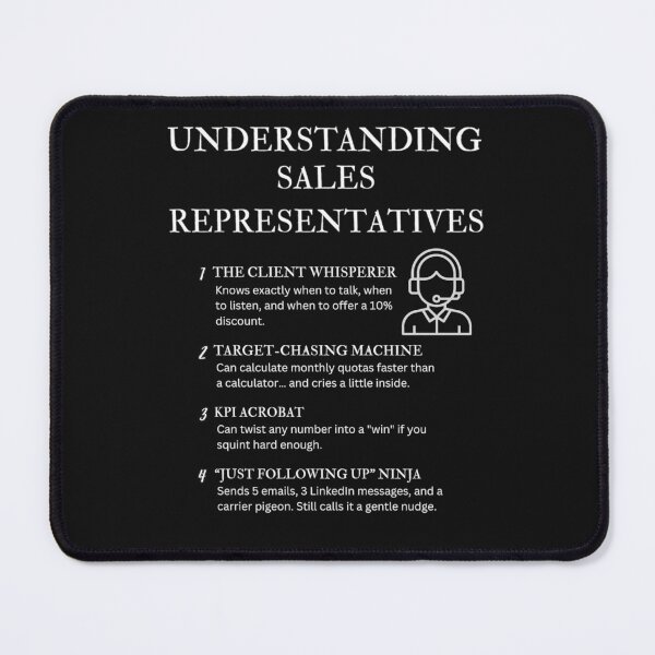 Item preview, Black - Understanding Sales Representatives: The Art of Charm, Hustle, and Follow-Ups designed and sold by PsyFlow35.