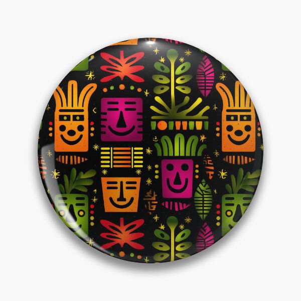 Item preview, Jungle Lights – Abstract Faces and Tropical Forms in Neon Colors designed and sold by Moisky Patterns.