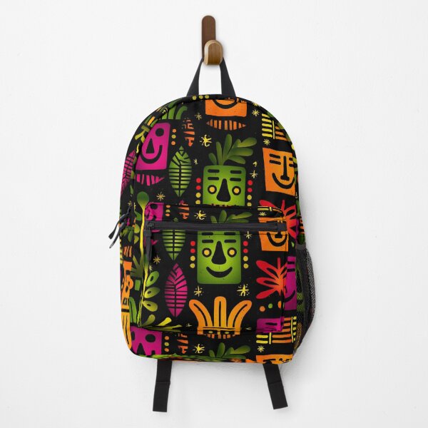 Item preview, Jungle Lights – Abstract Faces and Tropical Forms in Neon Colors designed and sold by Moisky Patterns.