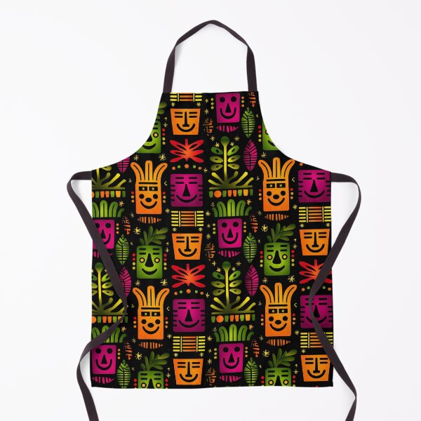 Item preview, Jungle Lights – Abstract Faces and Tropical Forms in Neon Colors designed and sold by Moisky Patterns.