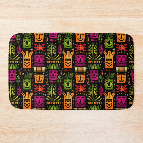 Item preview, Jungle Lights – Abstract Faces and Tropical Forms in Neon Colors designed and sold by Moisky Patterns.