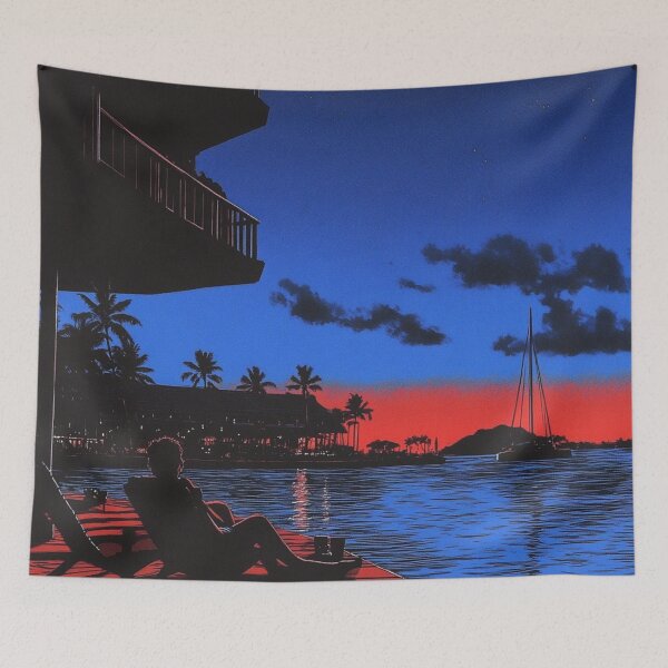 Item preview, Chill Lofi Sunset Over The Ocean designed and sold by V-Fantasy.