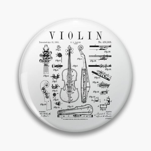 Item preview, Violin Fiddle Violinist Musical Instrument Vintage Patent designed and sold by GrandeDuc.