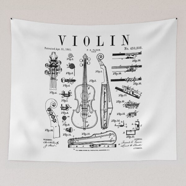 Item preview, Violin Fiddle Violinist Musical Instrument Vintage Patent designed and sold by GrandeDuc.