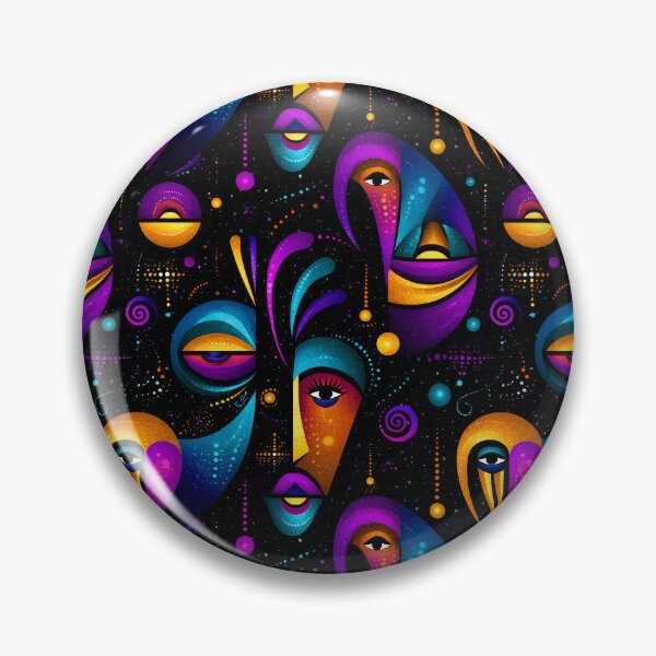 Item preview, Cosmic Whispers – Abstract Faces in a Dreamy Night Palette designed and sold by Moisky Patterns.