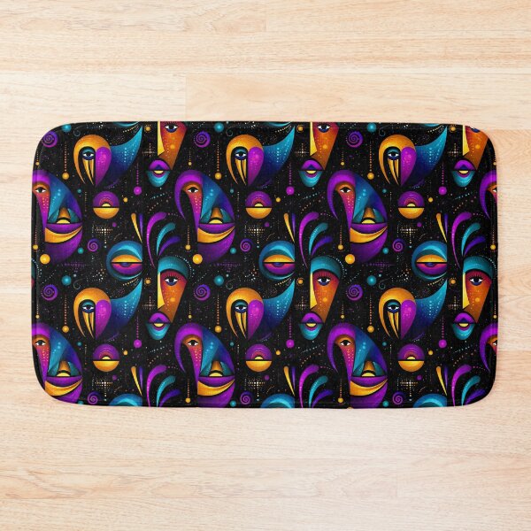 Item preview, Cosmic Whispers – Abstract Faces in a Dreamy Night Palette designed and sold by Moisky Patterns.