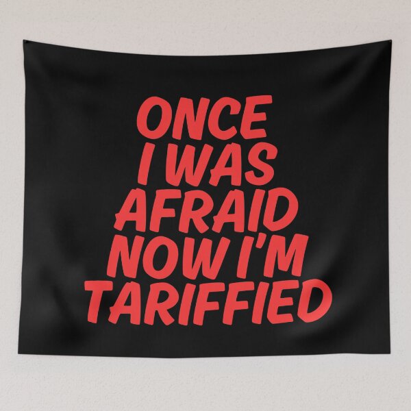 Item preview, Funny Tariffs Tariffied Tariff Political Pun Now I'm Tariff-ied Tarriffied T-Shirt designed and sold by SunfullyYours.