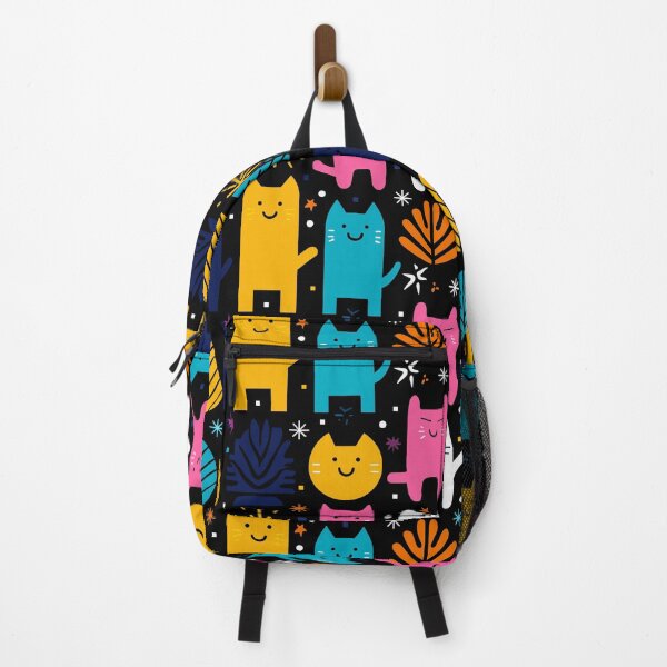 Item preview, Graphic Cat Garden – Bold Minimalist Felines with Playful Leaves designed and sold by Moisky Patterns.