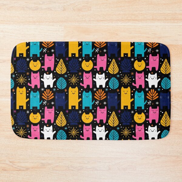 Item preview, Graphic Cat Garden – Bold Minimalist Felines with Playful Leaves designed and sold by Moisky Patterns.