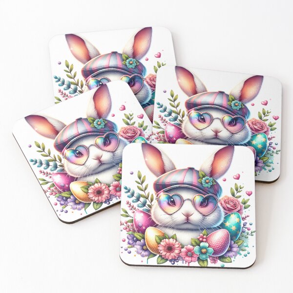 Item preview, Whimsical Easter Bunny With Flowers And Painted Eggs designed and sold by ByNicoleSara.
