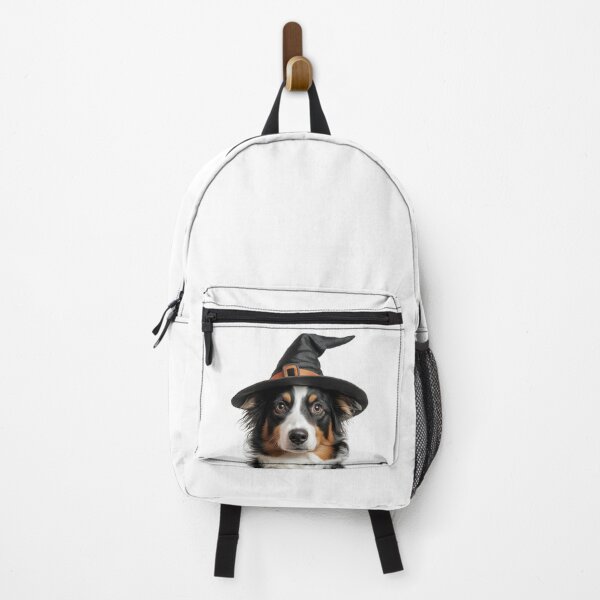 Item preview, Australian Shepherd Dog Wearing Halloween Witch Hat designed and sold by LazyOwlStore.
