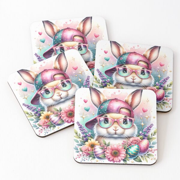 Item preview, Whimsical Easter Bunny With Flowers And Painted Eggs designed and sold by ByNicoleSara.
