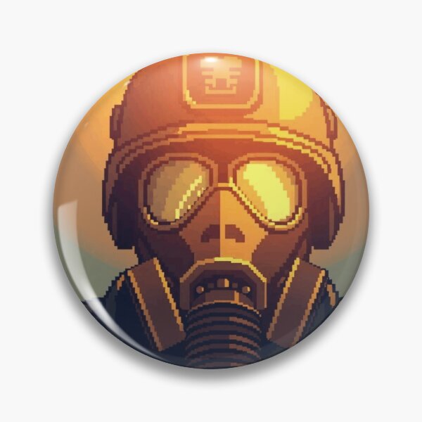 Item preview, Pixel Wasteland Warrior – Retro Gas Mask Soldier designed and sold by apoknight.