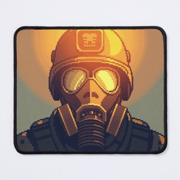 Item preview, Pixel Wasteland Warrior – Retro Gas Mask Soldier designed and sold by apoknight.