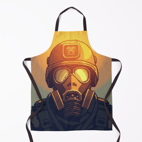Item preview, Pixel Wasteland Warrior – Retro Gas Mask Soldier designed and sold by apoknight.