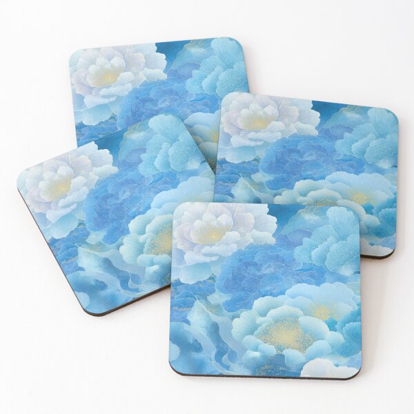 Item preview, Dreamy Chinese Peony Clouds - Blue & Gold designed and sold by BlissxPals.