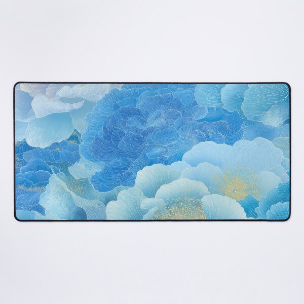 Item preview, Dreamy Chinese Peony Clouds - Blue & Gold designed and sold by BlissxPals.