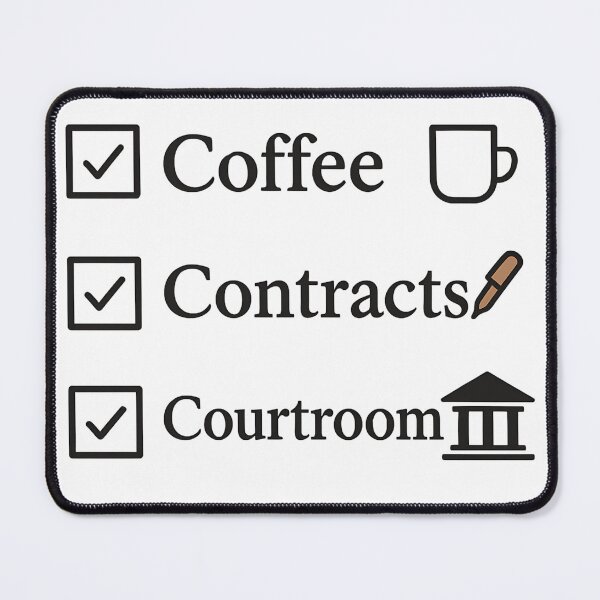 Item preview, Coffee. Contracts. Courtroom. – Minimalist Checklist Lawyer Design designed and sold by Luxe & Lovely Finds.