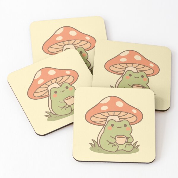 Item preview, Cute Frog Under Mushroom – Cozy Cottagecore Art designed and sold by Calm Design Studio.