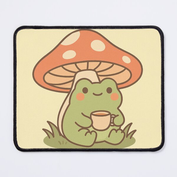 Item preview, Cute Frog Under Mushroom – Cozy Cottagecore Art designed and sold by Calm Design Studio.