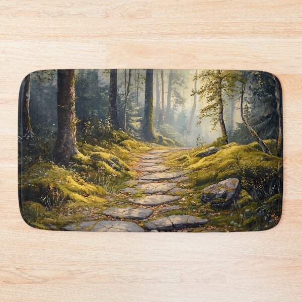 Item preview, Earthy Cottagecore: Mossy Woodland Path designed and sold by bapupa.