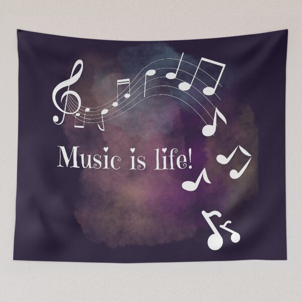 Item preview, Music is life - musical notes fall designed and sold by LiskoDesign.
