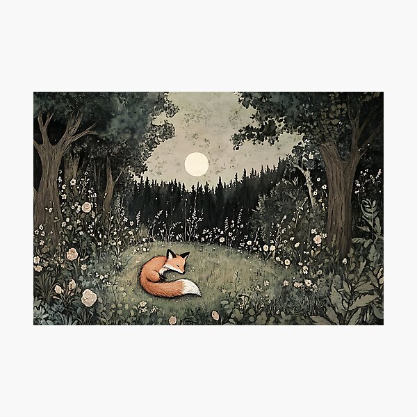 Item preview, Magical Cottagecore: Fox in Fairy Ring designed and sold by bapupa.
