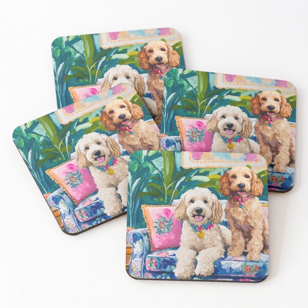 Item preview, Mo a and White Labradoodles in preppy interior designed and sold by SophieClimaArt.