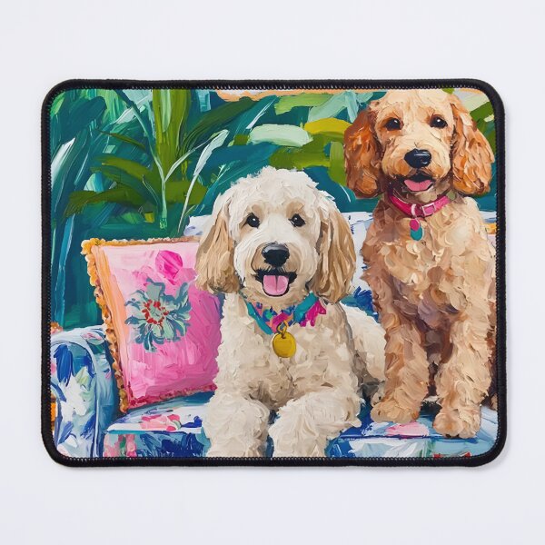 Item preview, Mo a and White Labradoodles in preppy interior designed and sold by SophieClimaArt.